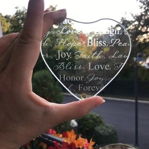 Set of 2 Etched Glass Bridal Coasters